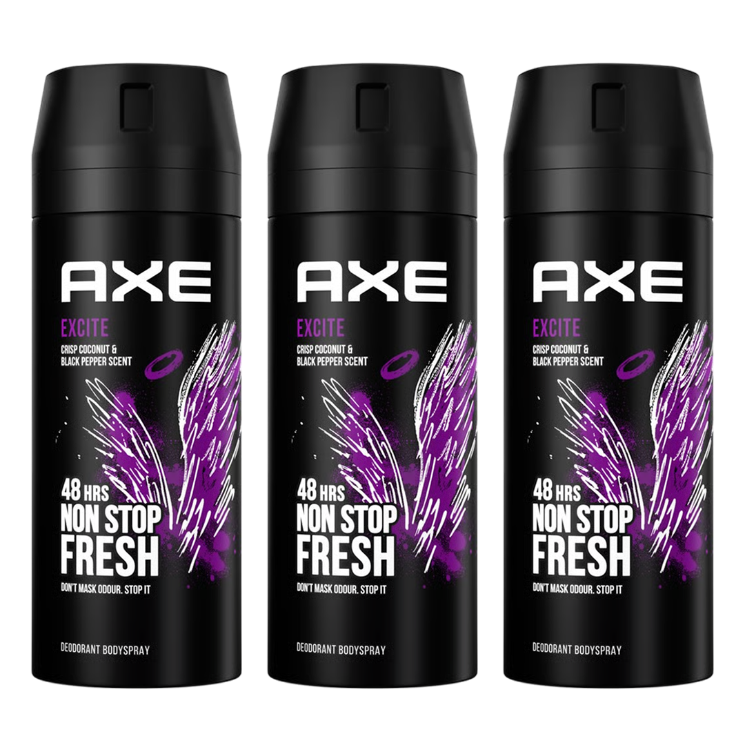 Axe Excite 48H Non Stop Fresh Spray Deodorant For Him - Pack Of 3