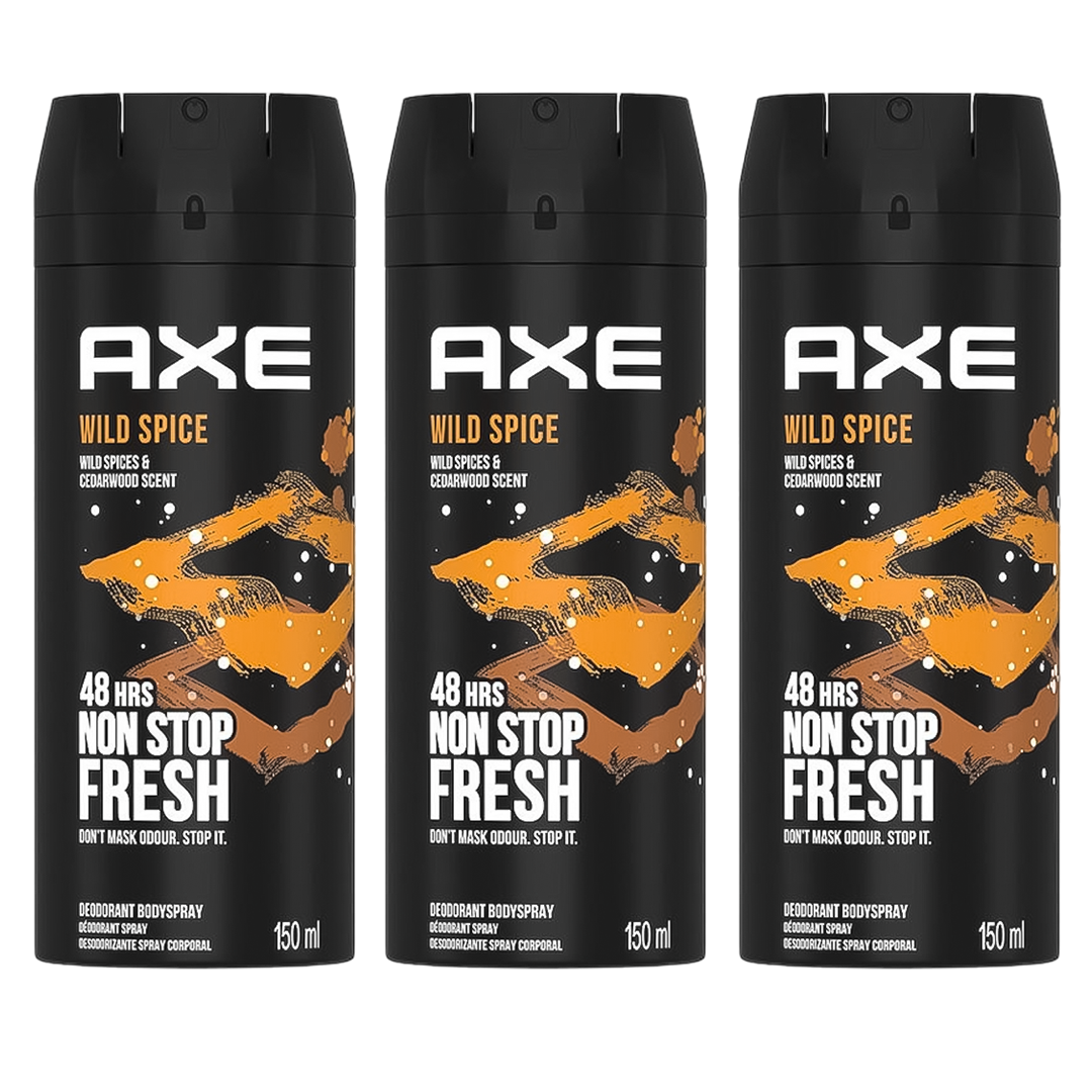 Axe Wild Spice 48H Non Stop Fresh Spray Deodorant For Him - Pack Of 3