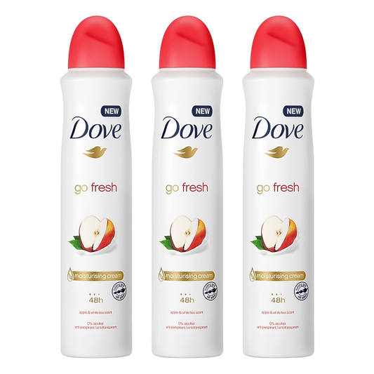 Dove Go Fresh Apple & White Tea 48H Anti-Perspirant Spray Deodorant For Her - Pack Of 3