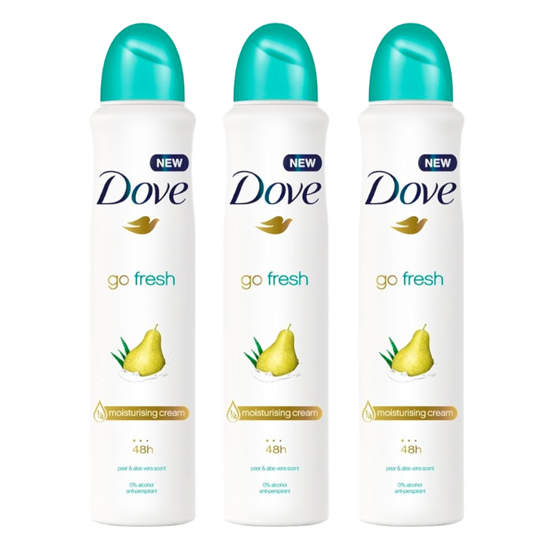 Dove Go Fresh Pear & Aloe Vera 48H Anti-Perspirant Spray Deodorant For Her - Pack Of 3