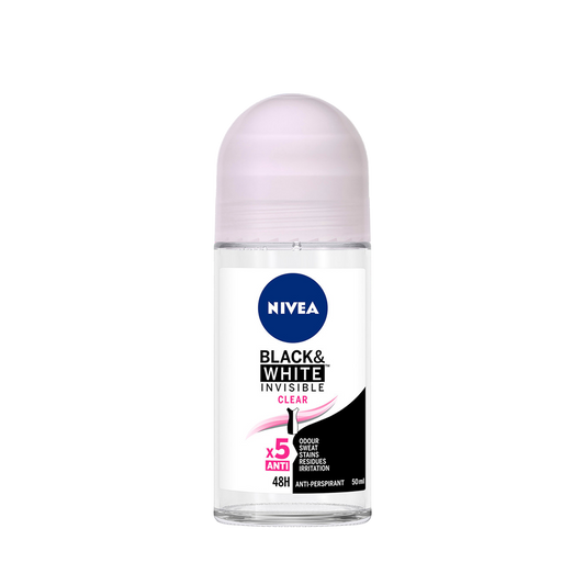 Nivea Black & White Invisible Clear Roll-on Deodorant - 50 ml