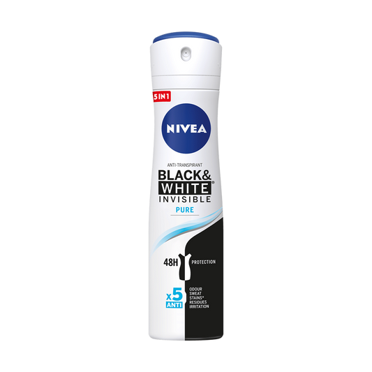 Nivea Black & White Invisible Pure Spray Deodorant - 150ml